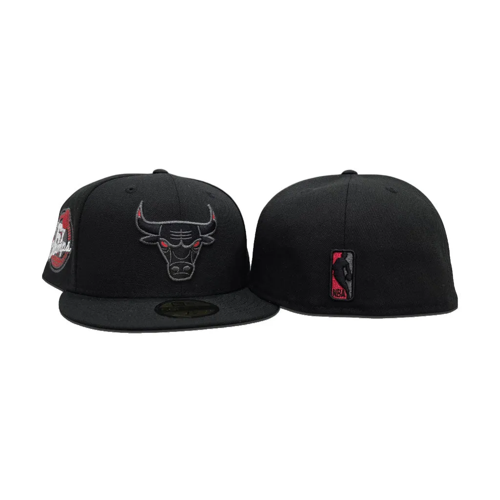 Black Chicago Bulls Gray Bottom 6X Champions Side Patch New Era 59Fifty Fitted