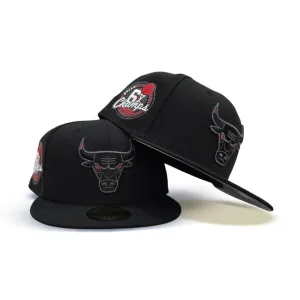 Black Chicago Bulls Gray Bottom 6X Champions Side Patch New Era 59Fifty Fitted