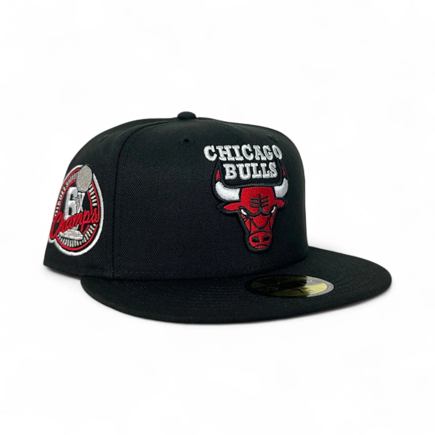 Black Chicago Bulls Gray Bottom 6X Champions Side Patch New Era 59Fifty Fitted