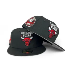 Black Chicago Bulls Gray Bottom 6X Champions Side Patch New Era 59Fifty Fitted