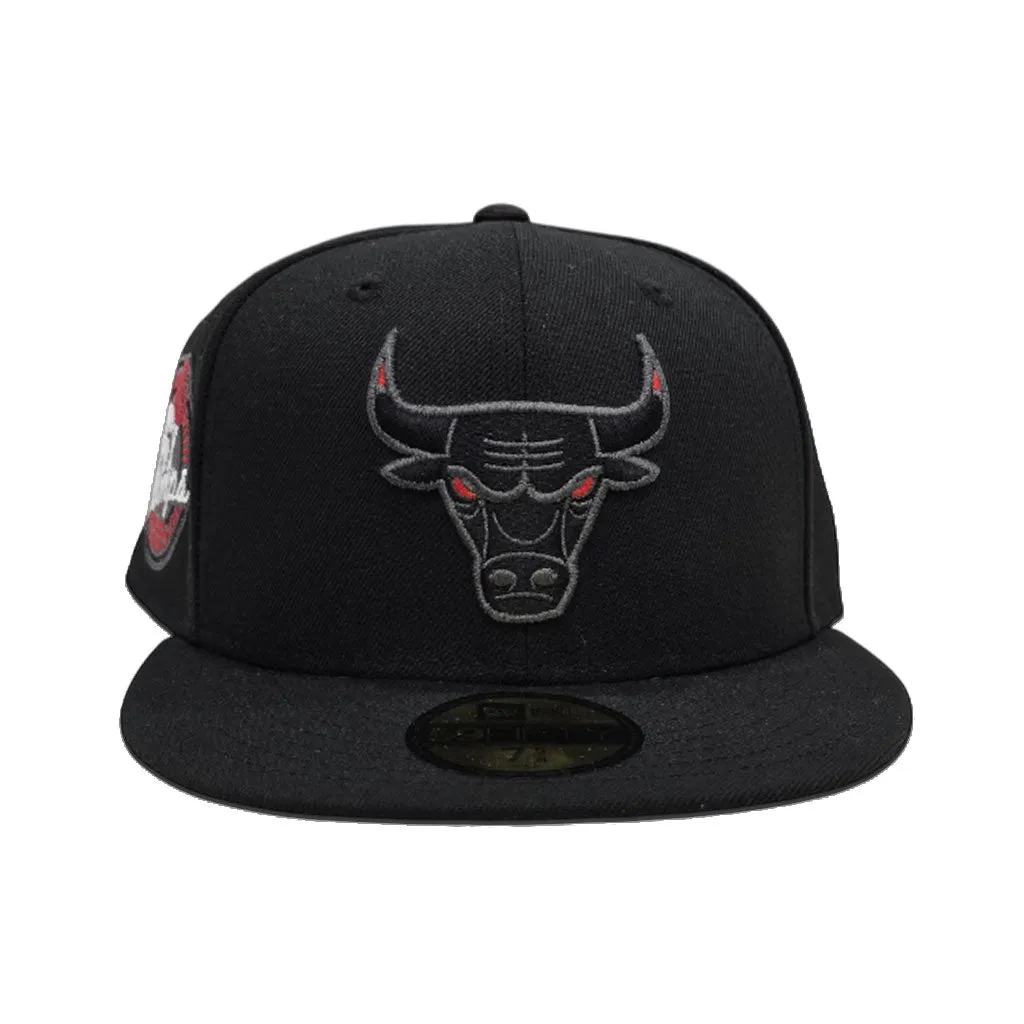 Black Chicago Bulls Gray Bottom 6X Champions Side Patch New Era 59Fifty Fitted