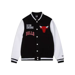 Black Chicago Bulls New Era Wool Varsity Heavy Jacket