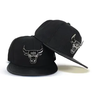 Black Chicago Bulls Silver Metal Badge Exclusive New Era Limited Edition Strapback