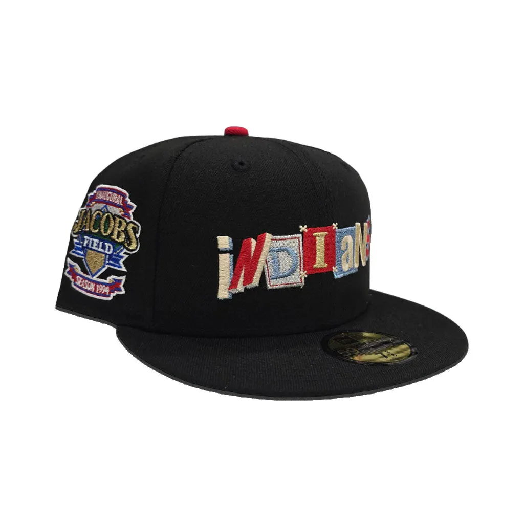Black Cleveland Indians Gray Bottom Inaugural Season 1994 Jacobs Field Side Patch 59fifty Fitted
