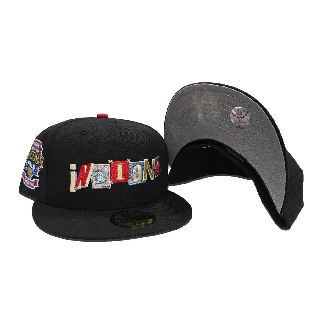 Black Cleveland Indians Gray Bottom Inaugural Season 1994 Jacobs Field Side Patch 59fifty Fitted