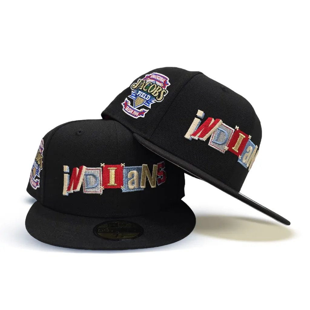 Black Cleveland Indians Gray Bottom Inaugural Season 1994 Jacobs Field Side Patch 59fifty Fitted