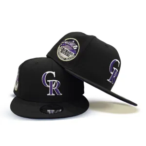 Black Colorado Rockies Purple Bottom 10 Years Anniversary Side Patch New Era 9Fifty Snapback