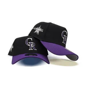 Black Colorado Rockies Purple Curved Brim Gray Bottom 2021 All Star Game Side Patch New Era A-Frame 9Forty Snapback