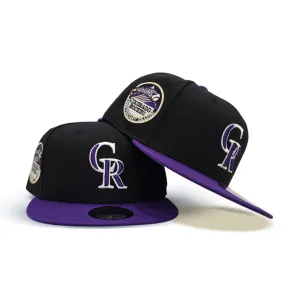 Black Colorado Rockies Purple Visor Gray Bottom 10 Years Anniversary Side Patch New Era 9Fifty Snapback