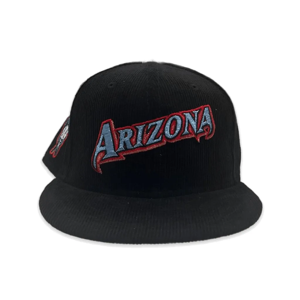 Black Corduroy Arizona Diamondbacks Black Bronze Bottom 1998 Inaugural Season Side Patch New Era 59Fifty Fitted