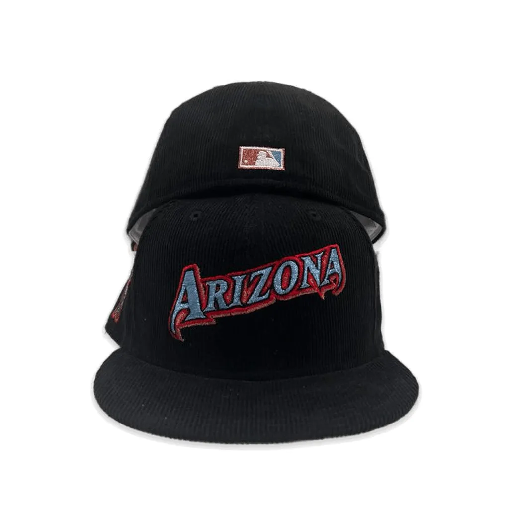 Black Corduroy Arizona Diamondbacks Black Bronze Bottom 1998 Inaugural Season Side Patch New Era 59Fifty Fitted