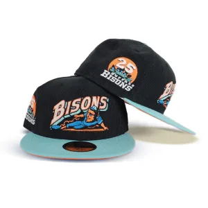 Black Corduroy Buffalo Bisons Blue Tint Visor Orange Bottom 25th Years Side Patch New Era 59Fifty Fitted