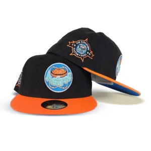 Black Corduroy Glow In The Dark Astros Orange Visor Sea Blue Bottom 1986 Astrodome Side Patch New Era 59Fifty Fitted