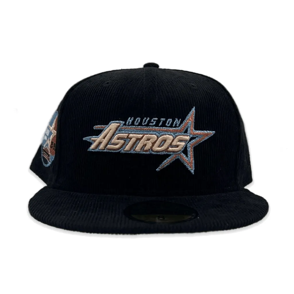 Black Corduroy Houston Astros Bronze Bottom 35th Great Years Side Patch New Era 59Fifty Fitted