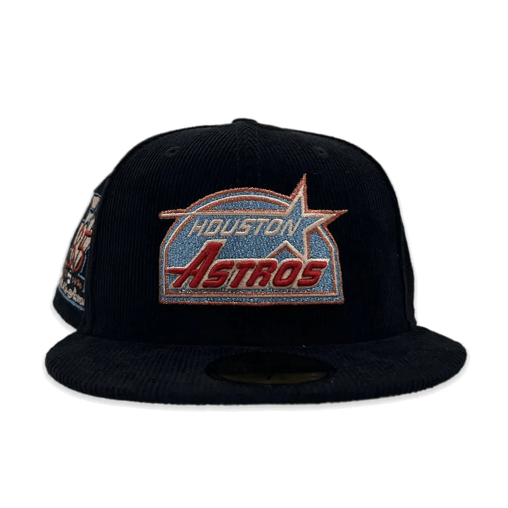 Black Corduroy Houston Astros Bronze Bottom 35th Great Years Side Patch New Era 59Fifty Fitted
