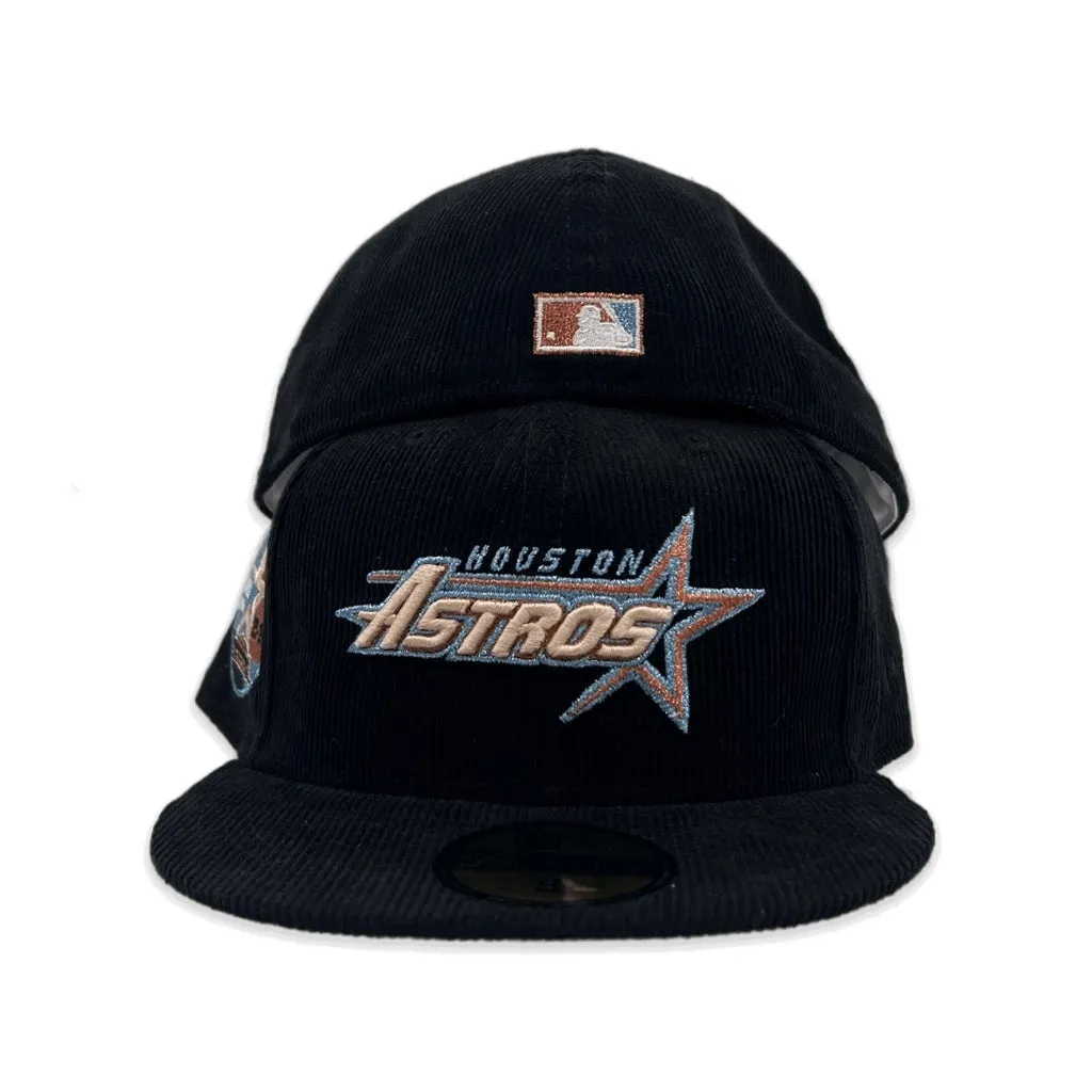 Black Corduroy Houston Astros Bronze Bottom 35th Great Years Side Patch New Era 59Fifty Fitted