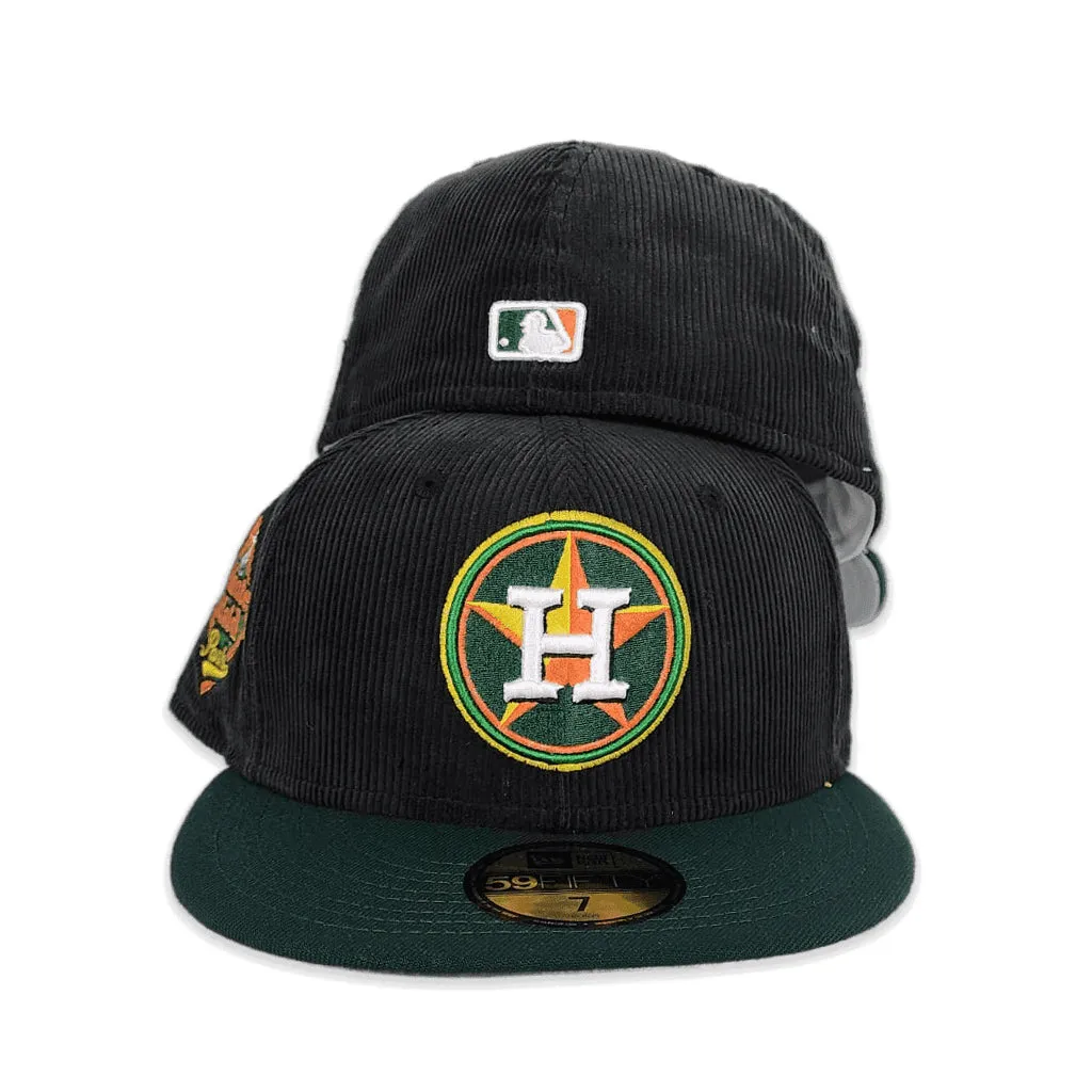 Black Corduroy Houston Astros Dark Green Visor Gray Bottom Minute Maid Park Side Patch New Era 59Fifty Fitted