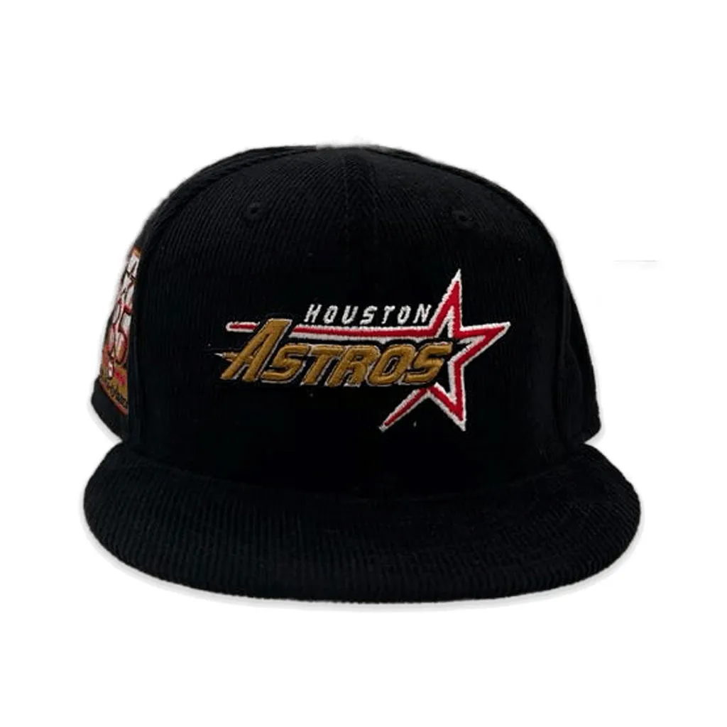 Black Corduroy Houston Astros Old Gold Bottom 35th Great Years Side Patch New Era 59Fifty Fitted
