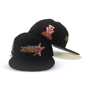 Black Corduroy Houston Astros Old Gold Bottom 35th Great Years Side Patch New Era 59Fifty Fitted