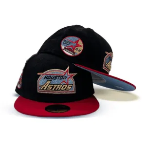 Black Corduroy Houston Astros Red Visor Icy Blue Bottom 35th Great Years Side Patch New Era 59Fifty Fitted