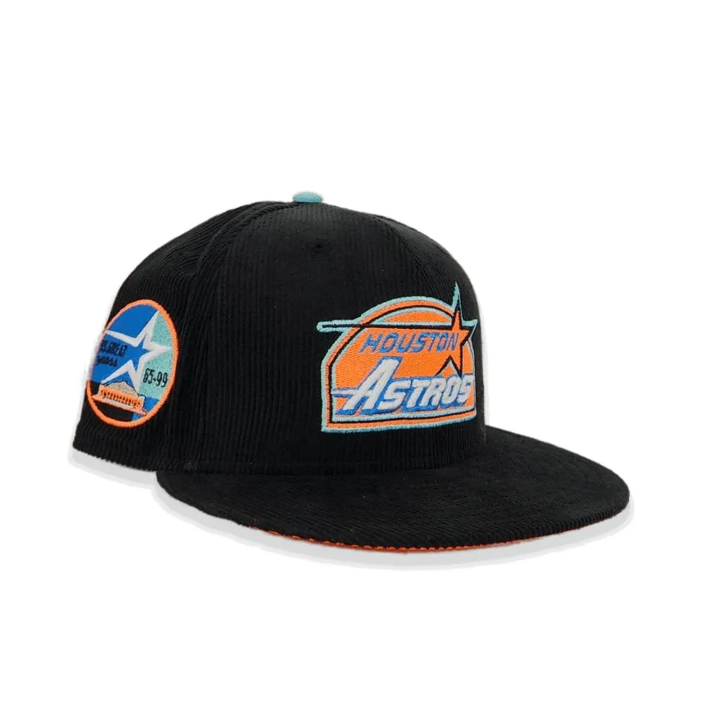 Black Corduroy Houston Astros Visor Orange Bottom 35th Great Years Side Patch New Era 59Fifty Fitted