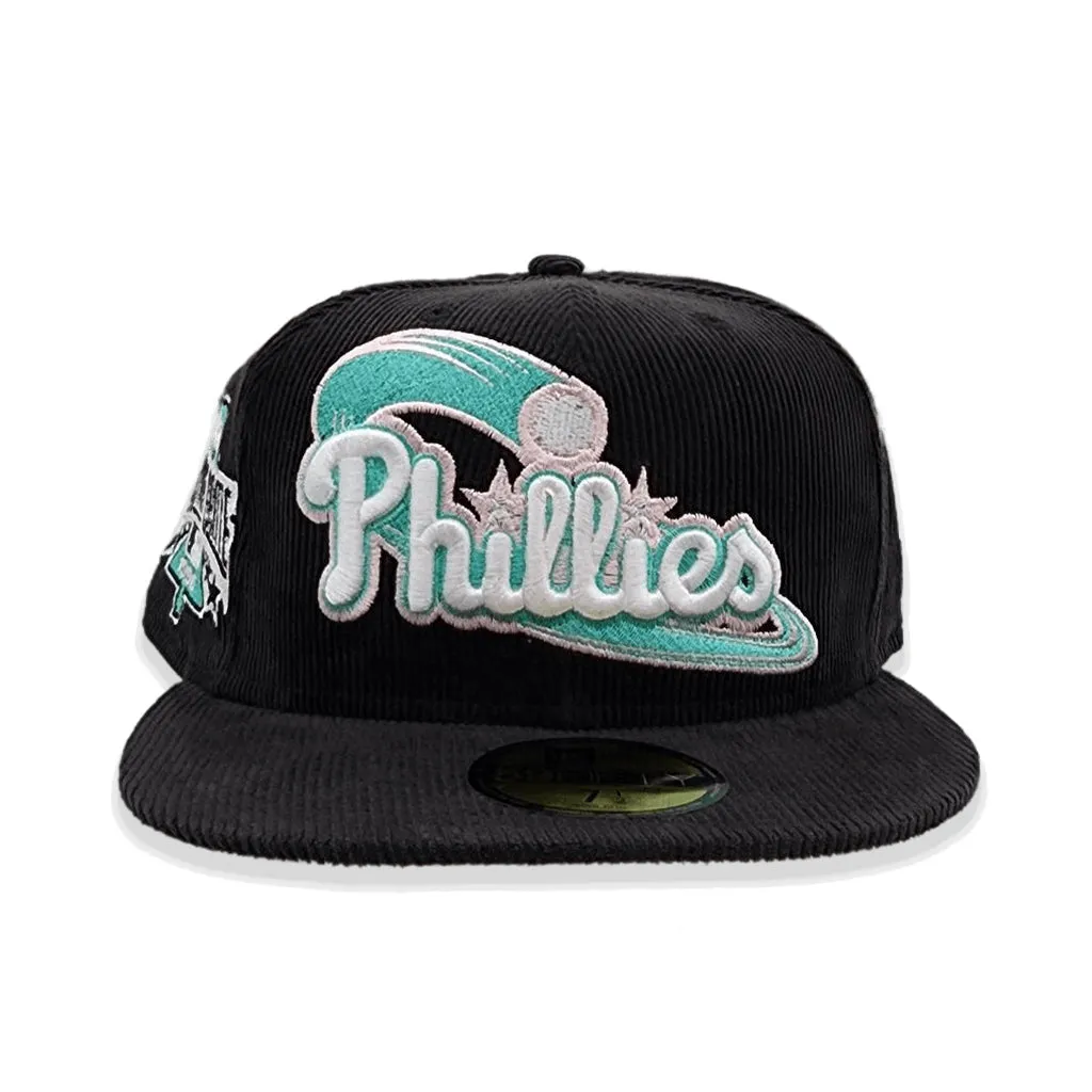 Black Corduroy Philadelphia Phillies Pink Bottom 1996 All Star Game Side Patch New Era 59Fifty Fitted