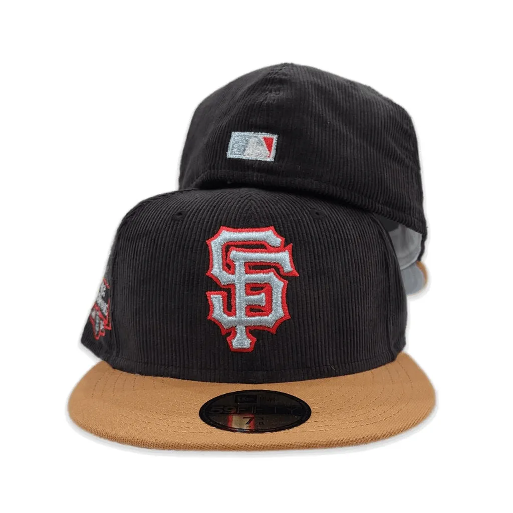 Black Corduroy San Francisco Giants Bronze Visor Gray Bottom 2014 World Champions Side Patch New Era 59Fifty Fitted