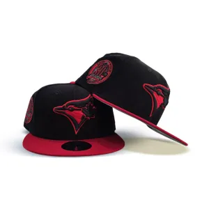 Black Corduroy Toronto Blue Jays Red Visor Gray Bottom 30th Season Side Patch New Era 9fifty Snapback
