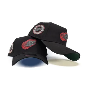 Black Detroit Red Wings Curved Brim Green Bottom 1926 Inaugural Season Side Patch New Era A-Frame 9Forty Snapback