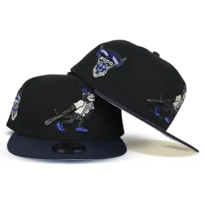 Black Detroit Tigers Mascot Logo Navy Blue Visor Gray Bottom 2000 All Star Game Side Patch New Era 59Fifty Fitted