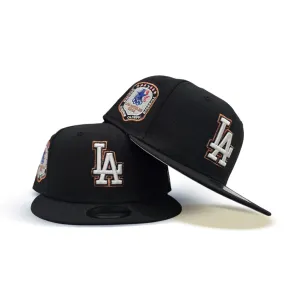 Black Los Angeles Dodgers Bronze Outline Gray Bottom 1984 Olympic Side Patch New Era 9Fifty Snapback