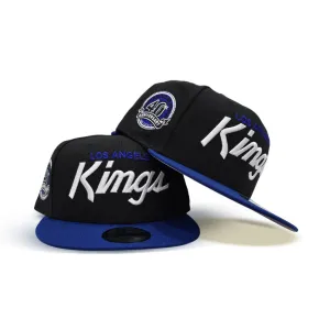 Black Los Angeles Kings Royal Blue Visor Gray Bottom 40th Anniversary Side Patch New Era 9Fifty Snapback