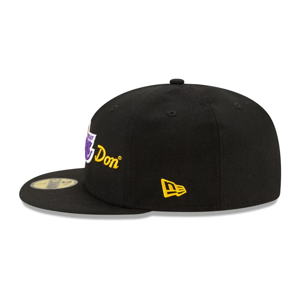 Black Los Angeles Lakers Gray Bottom New Era X Just Don New Era 59FIFTY Fitted