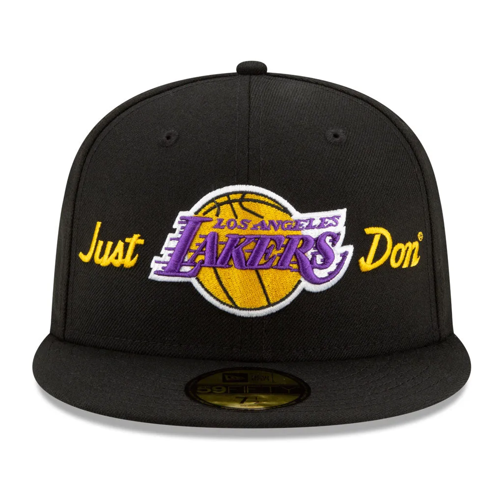 Black Los Angeles Lakers Gray Bottom New Era X Just Don New Era 59FIFTY Fitted