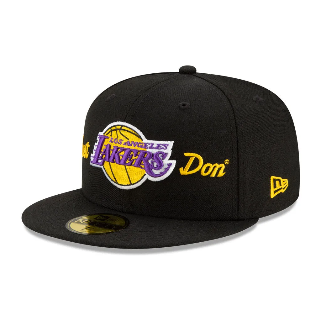 Black Los Angeles Lakers Gray Bottom New Era X Just Don New Era 59FIFTY Fitted