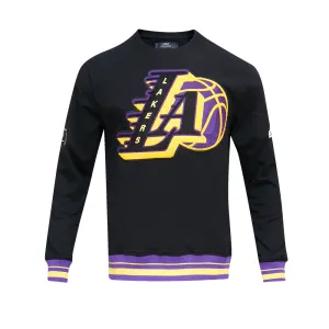 Black Los Angeles Lakers Pro Standard Mashup Crewneck Fleece Sweatshirt