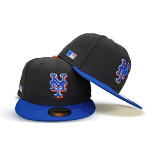 Black New York Mets Royal Blue Visor Gray Bottom MLB Batterman Side Patch New Era Fitted