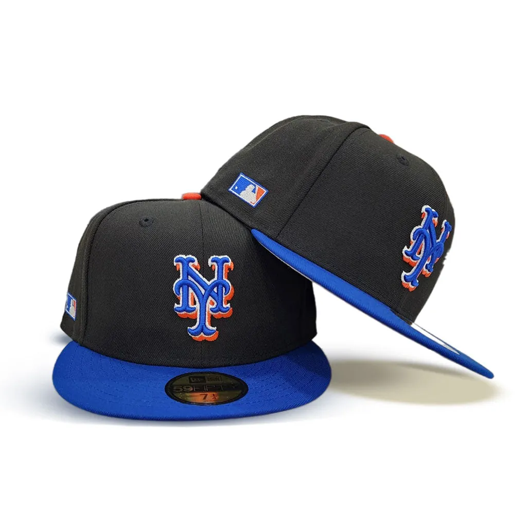 Black New York Mets Royal Blue Visor Gray Bottom MLB Batterman Side Patch New Era Fitted