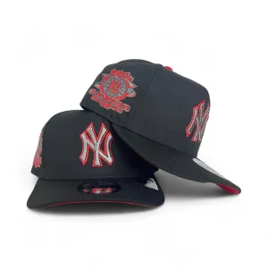 Black New York Yankees Curved Brim Red Bottom 2000 World Series Champions Side Patch New Era 9Fifty A-Frame Snapback