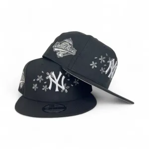 Black New York Yankees Floral Logo Gray Bottom 1996 World Series Side Patch New Era 9Fifty Snapback