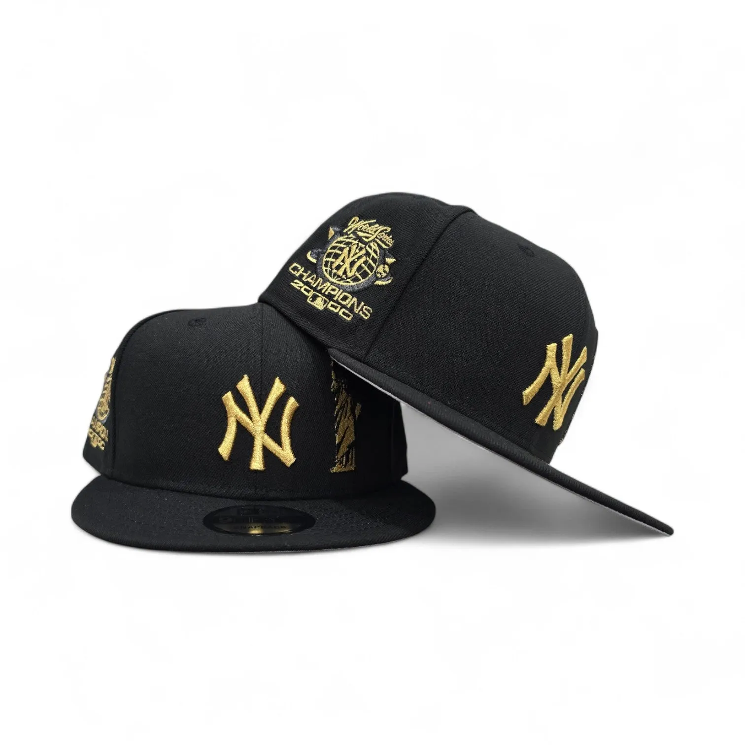 Black New York Yankees Gold Statue of Liberty Gray Bottom 2000 World Series Champions Side Patch New Era 9Fifty Snapback