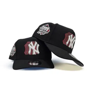 Black New York Yankees Metallic Logo Curved Brim Gray Bottom 1999 World Series Side Patch New Era 9Fifty A-Frame Snapback