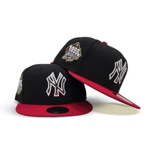 Black New York Yankees Red Visor Gray Bottom 1999 World Series Side Patch New Era 9Fifty Snapback