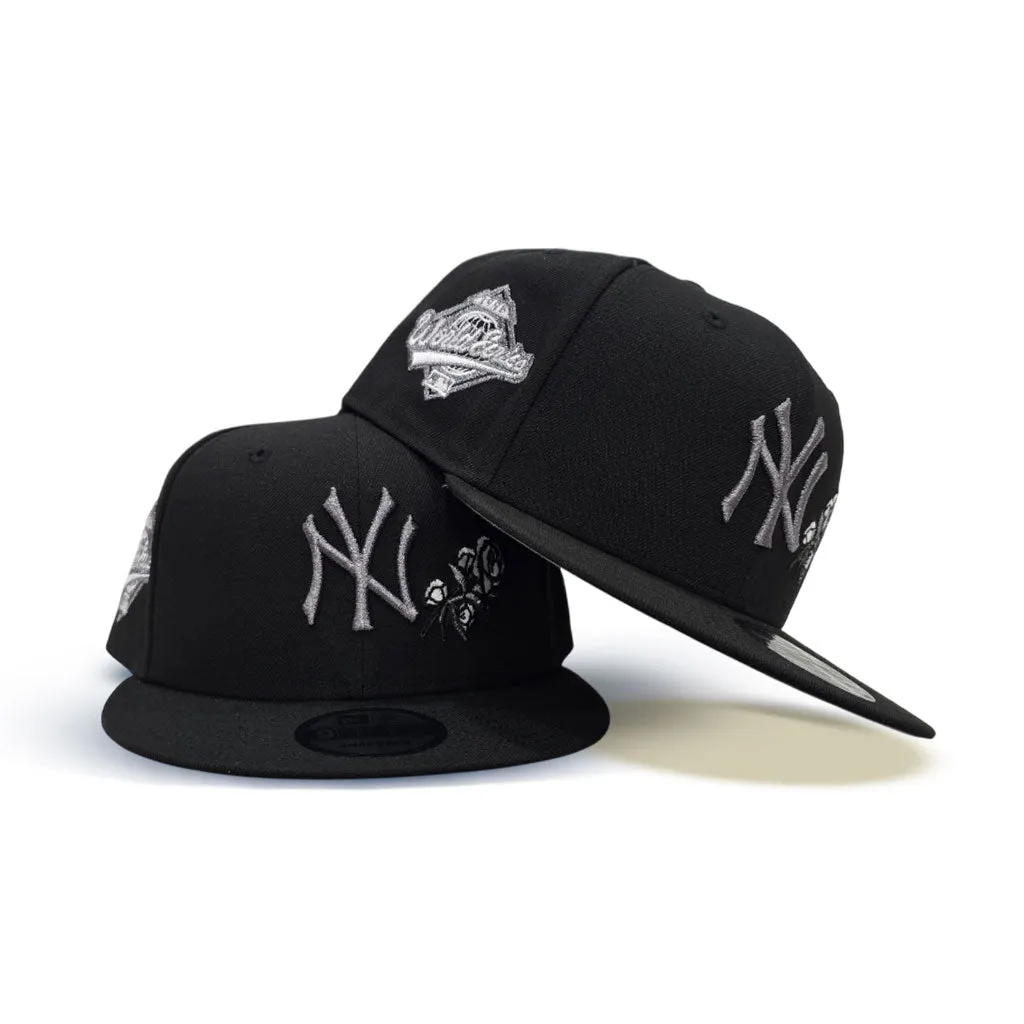 Black New York Yankees Rose Gray Bottom 1996 World Series Side Patch New Era 9Fifty Snapback