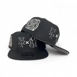 Black New York Yankees x New York Mets Gray Bottom 2000 Subway Series Side Patch New Era 9Fifty Snapback