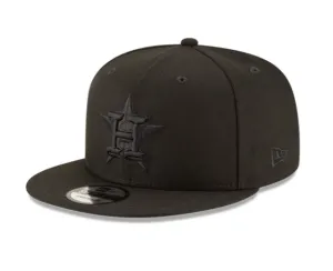 Black On Black New Era Houston Astros Gray Bottom 9Fifty Snapback