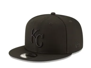 Black On Black New Era Kansas City Royals Gray Bottom 9Fifty Snapback
