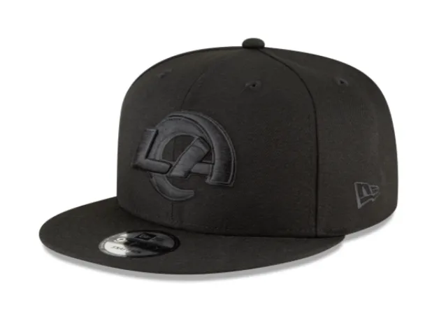Black On Black New Era Los Angeles Rams Gray Bottom 9Fifty Snapback