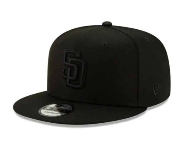 Black On Black New Era San Diego Padres Gray Bottom 9Fifty Snapback