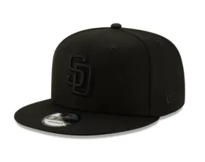 Black On Black New Era San Diego Padres Gray Bottom 9Fifty Snapback
